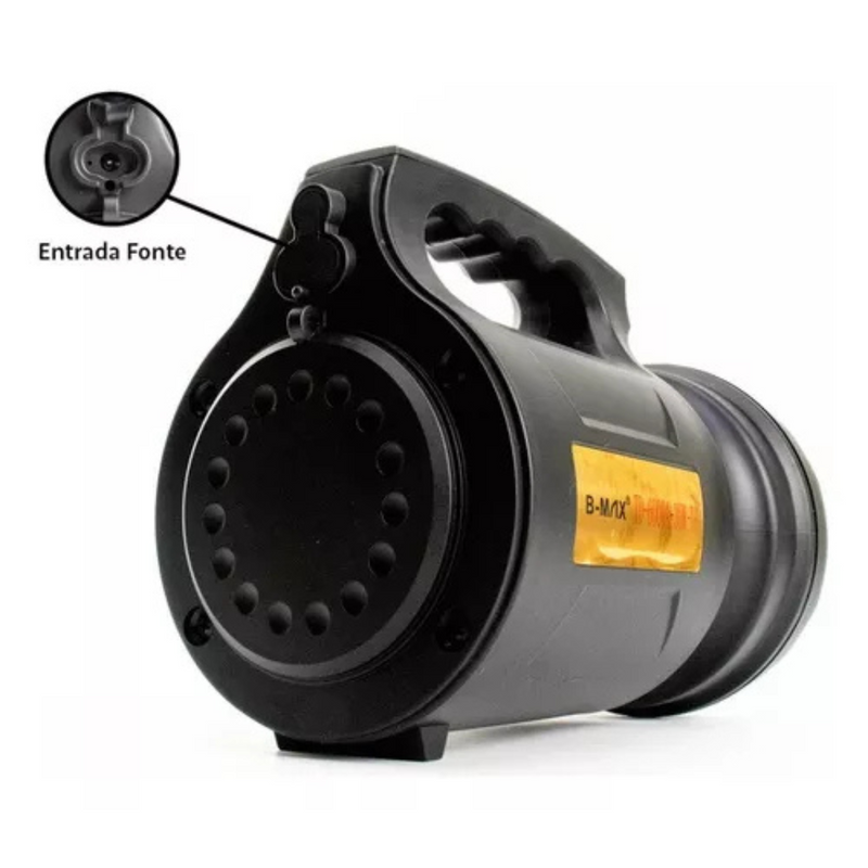 Lanterna Holofote LED 30W TD-6000A T6 Recarregável Pesca Trilha Camping- Preto