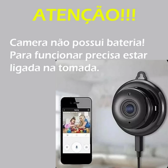 Mini Câmera Espiã Discreta Wifi Full HD Microfone Áudio