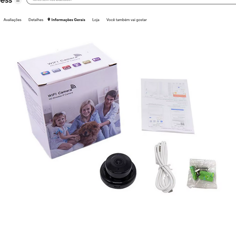 Mini Câmera Espiã Discreta Wifi Full HD Microfone Áudio