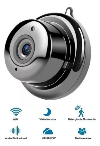 Mini Câmera Espiã Discreta Wifi Full HD Microfone Áudio